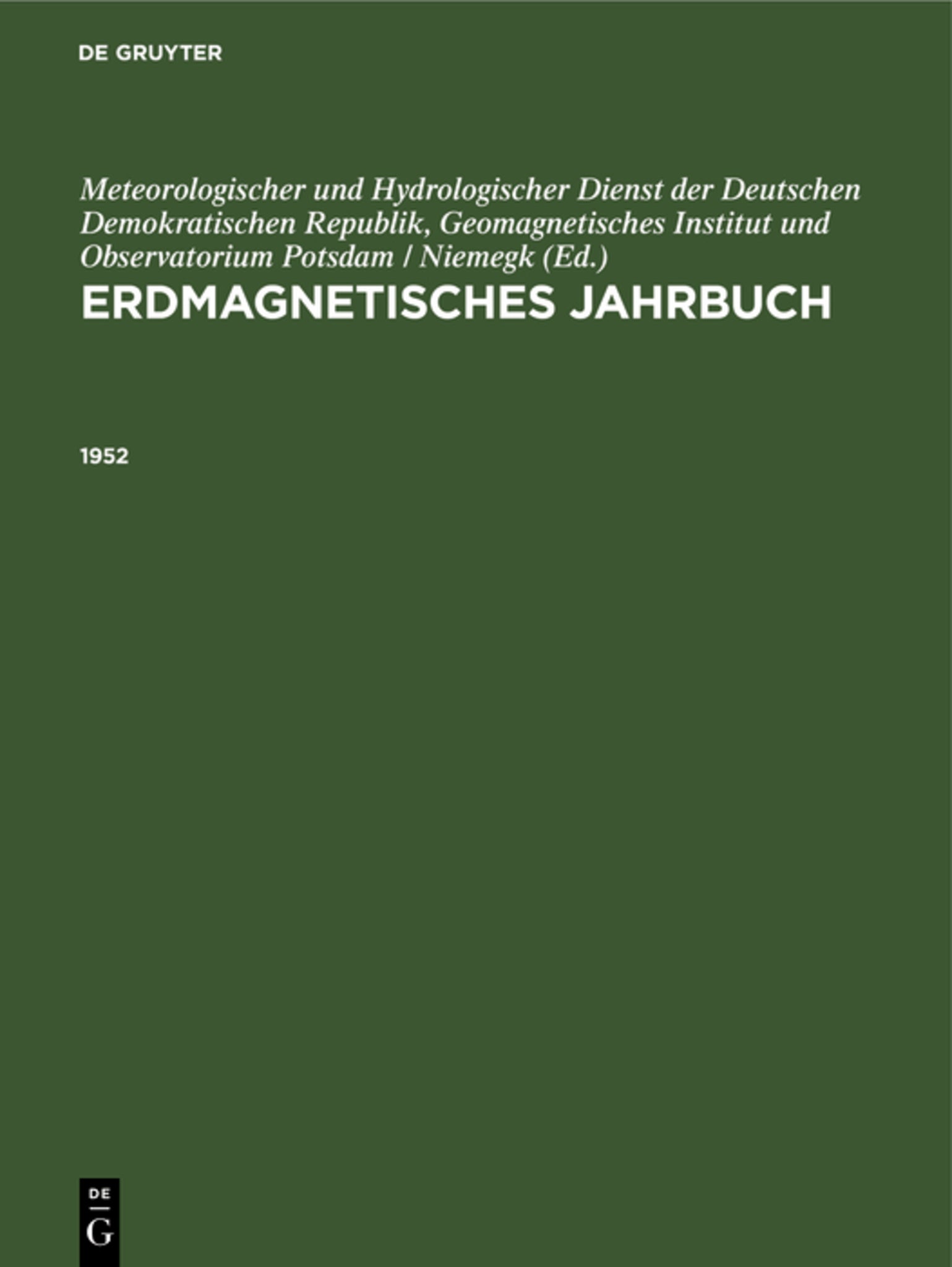 Cover image for 1952 ISBN 9783112566831